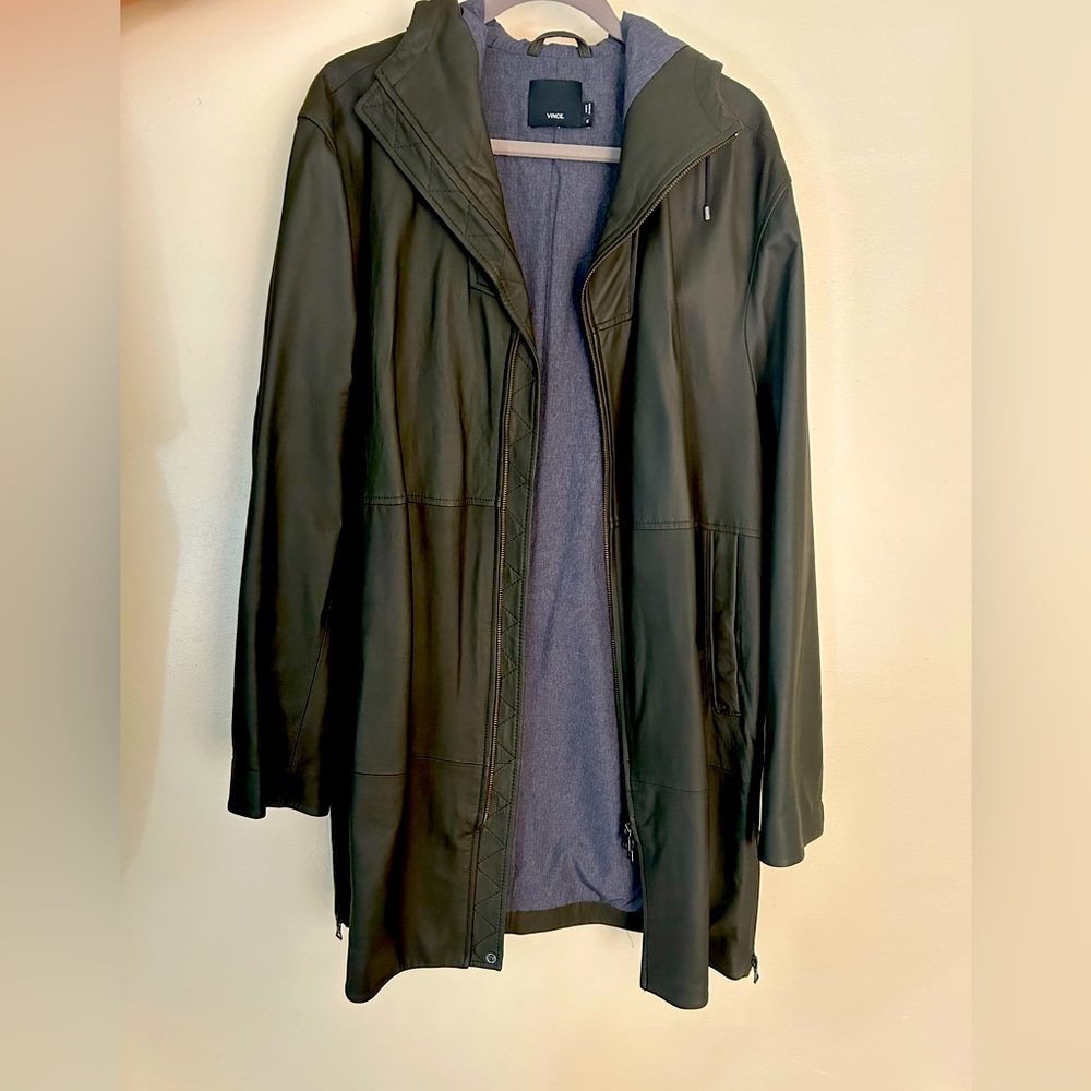 Dark Green Sheepskin Trench by Vince